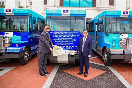 Laos Asia Economic Group and Jiangsu e - future Donated 6 Electric Buses to the Lao Government